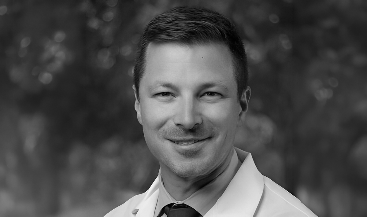 Dr. Mark Pastore portrait (black and white)
